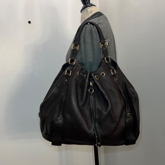 Cole Haan Dark Chocolate Brown Leather Top Handle Zip Closure - beautiful/roomy - Picture 2 of 16